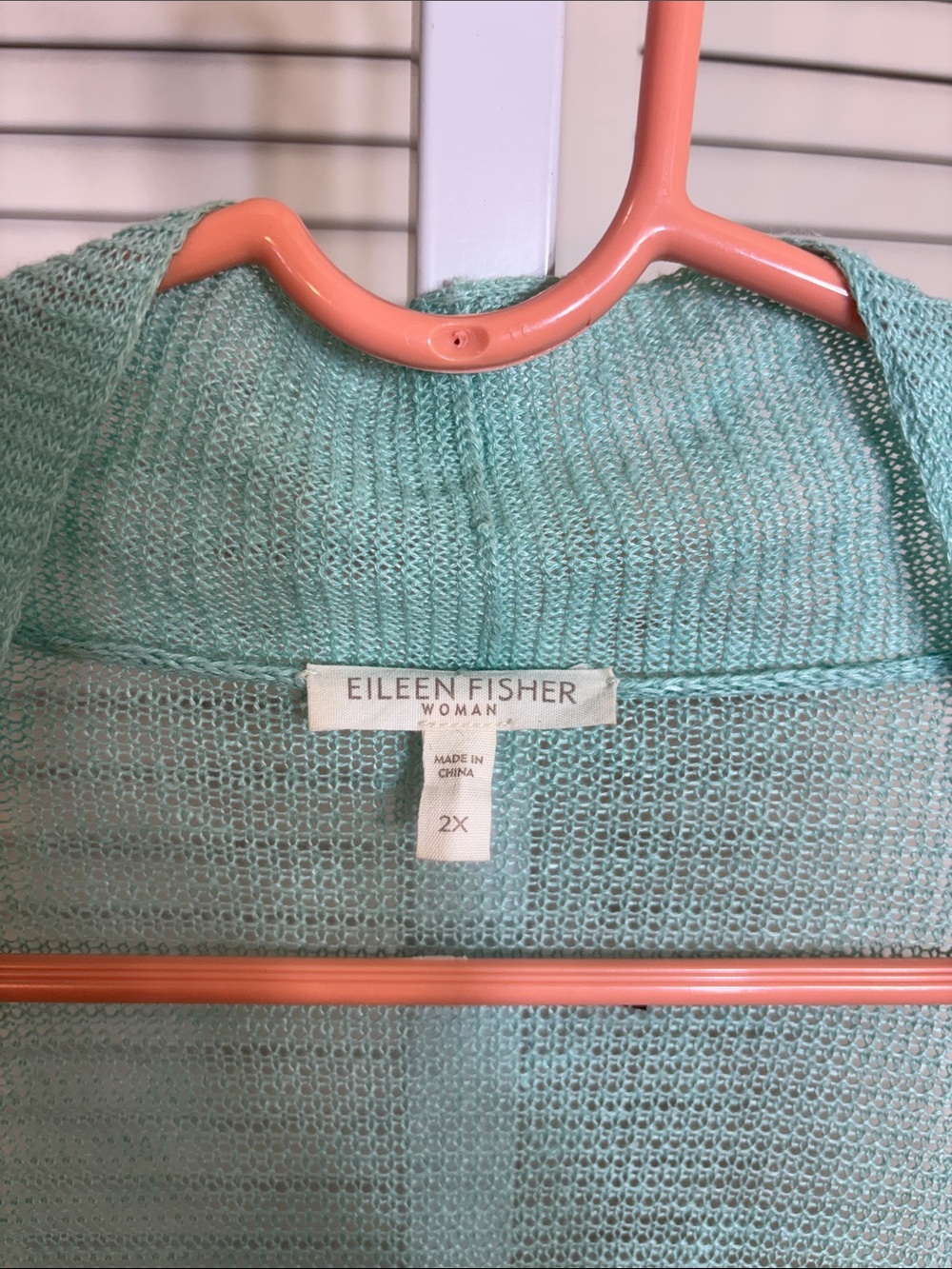 Eileen Fisher 100% Linen Aqua Open-Front Draped Cardigan 2X - Picture 2 of 13